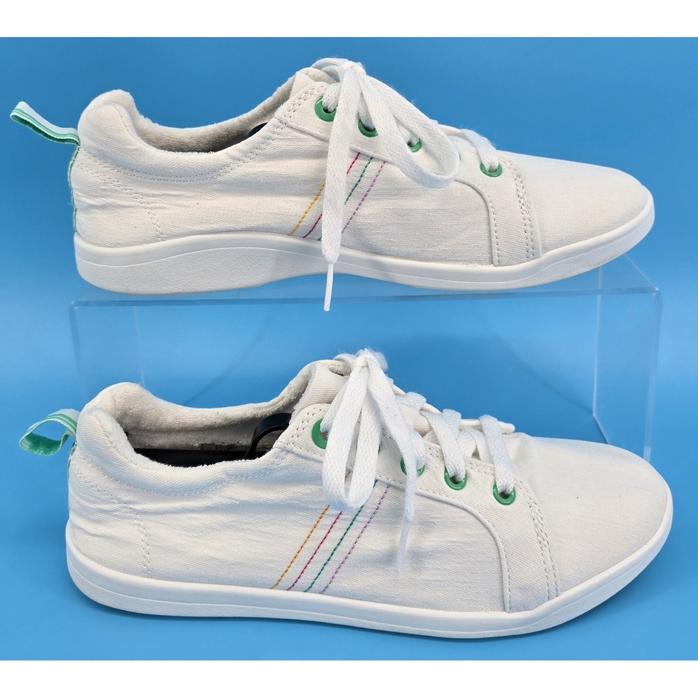 Vionic Beach STINSON Comfort‎ Womens 9.5 Sneakers White Canvas Multi Nautical